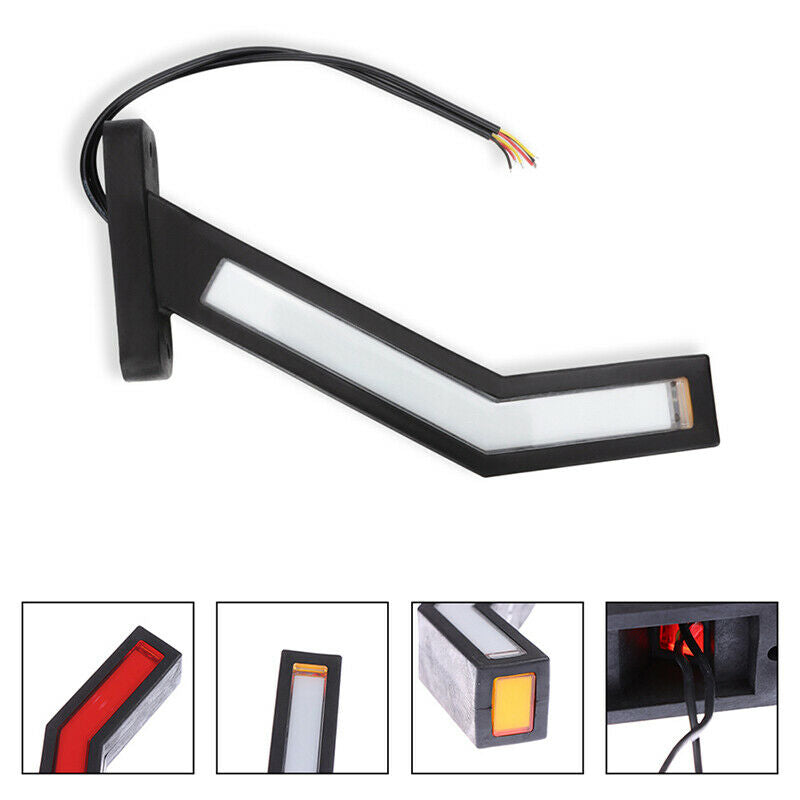 2x Car Truck Trailer Van Dynamic Red Amber White Side Marker Lights Outline BDA