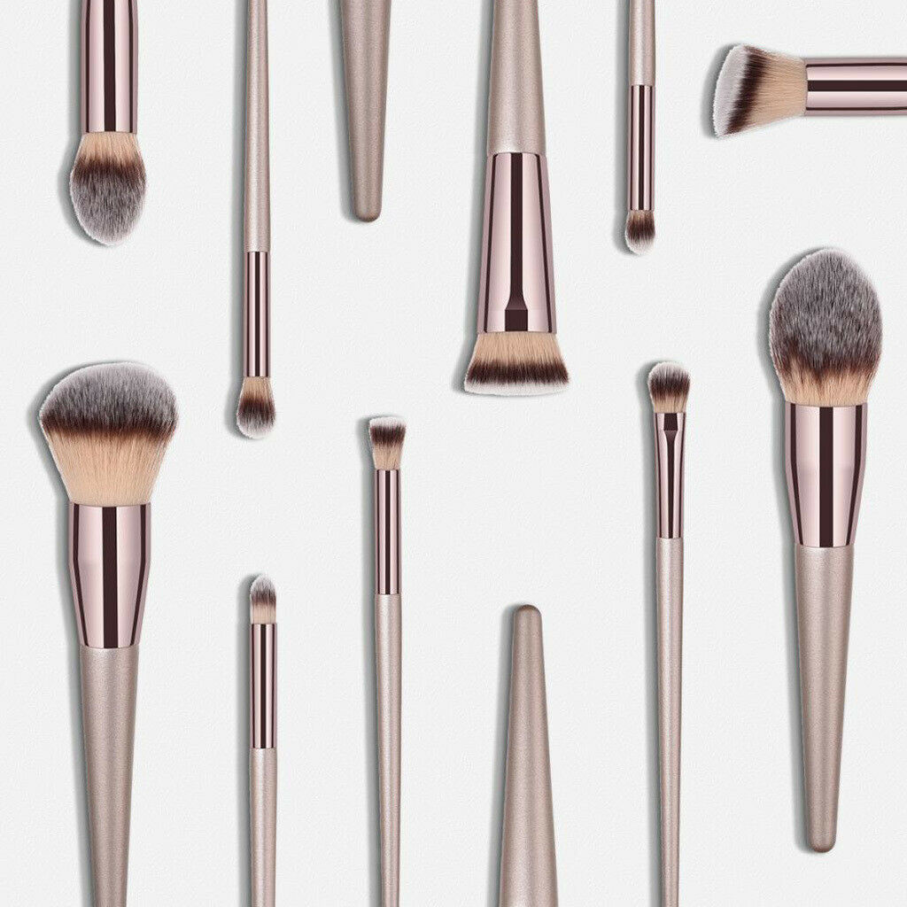 Lots 10 Nylon Makeup Brushes Wooden Handle Blusher Eyeshadow Kabuki Brush