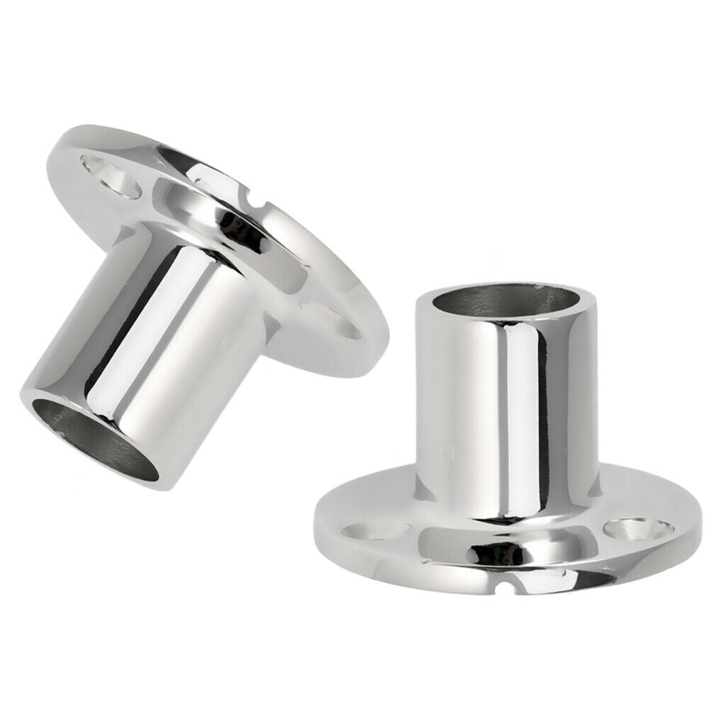 316 Stainless Steel Boat Rail Fitting Stanchion Base for 25mm Tube Sailingx2