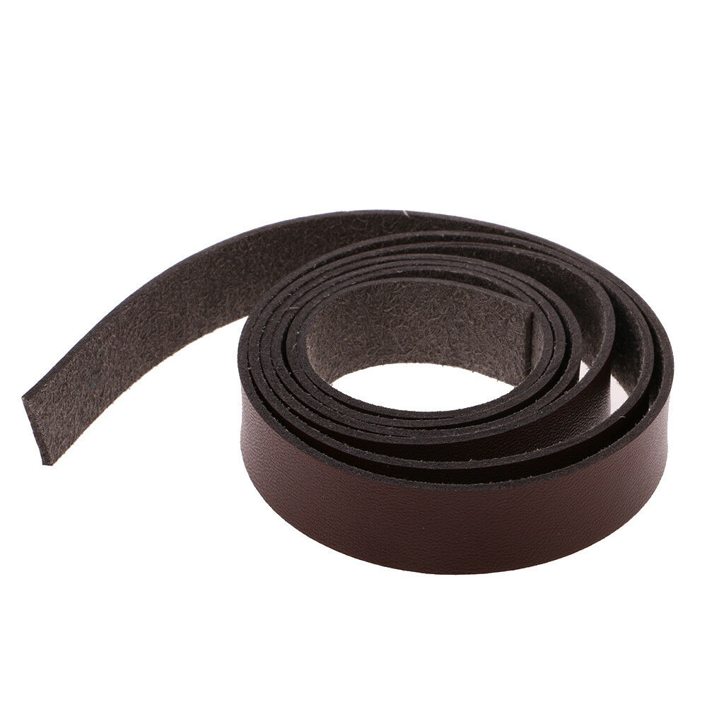 2 Meters PU Leather Strap Strips Leather Craft Belt Handle Craft 15mm Coffee