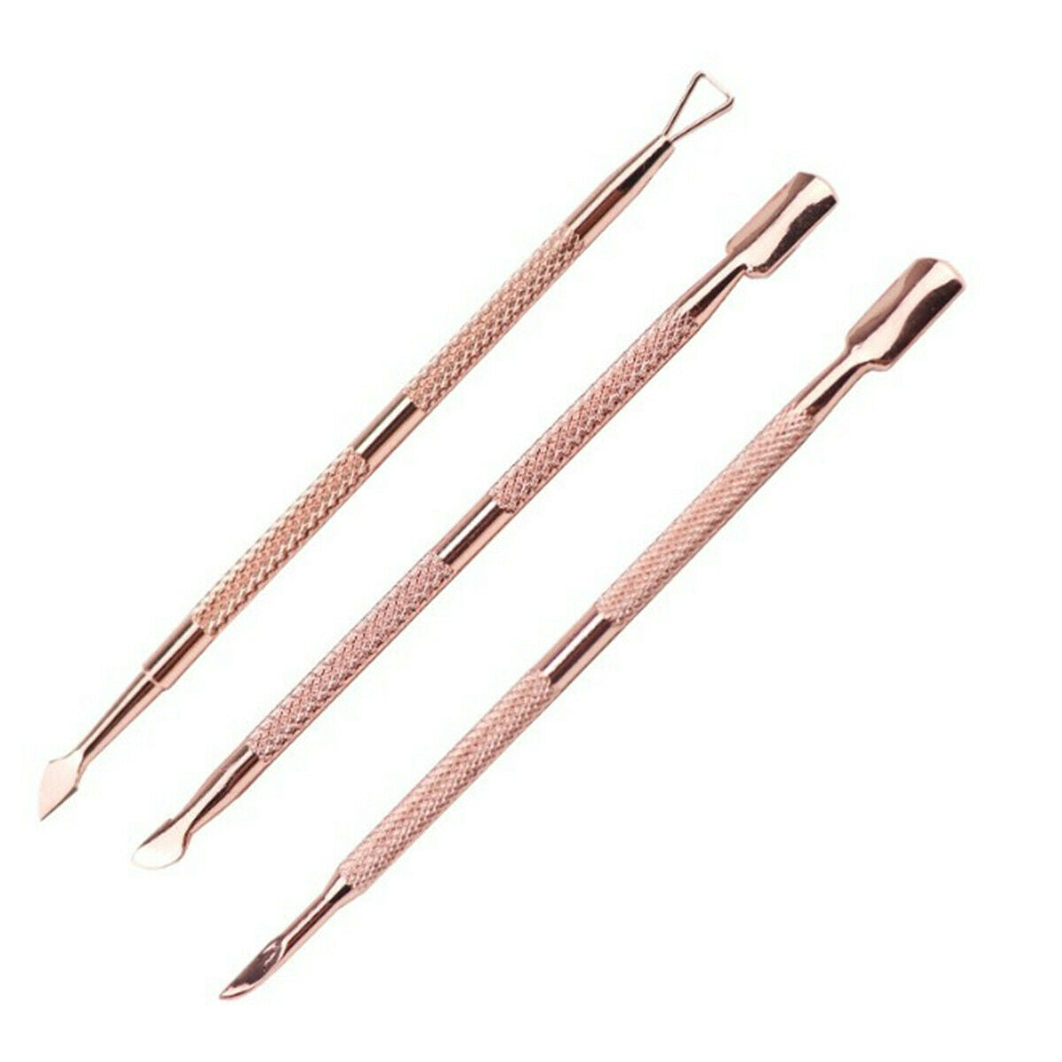 3pcs Nail Art Stainless Cuticle Pusher Remover Spoon Manicure Pedicure Tool Set