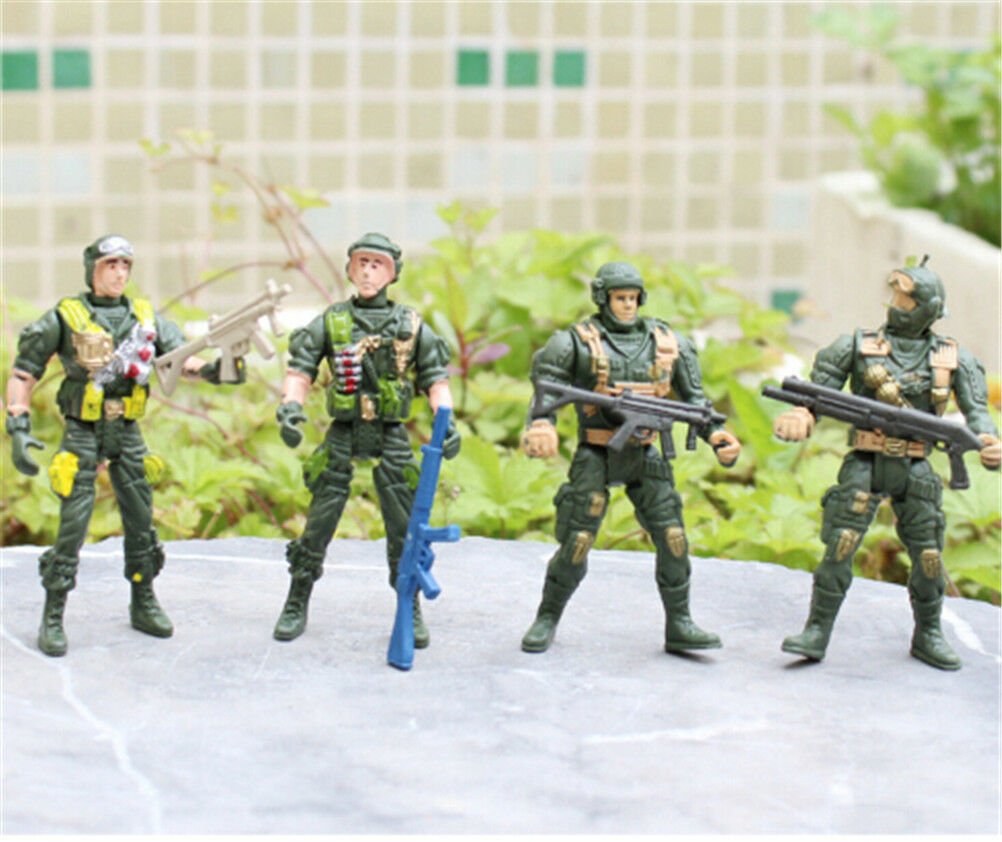 Military Playset Special Force Action Figures Kids Toys Plastic 9cm Soldie.l8
