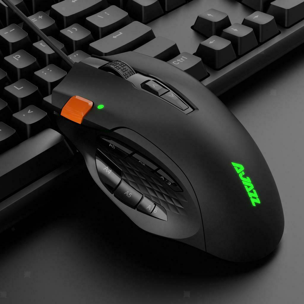 USB Wired Professional MMO TPS Gaming Mouse 12 Buttons Programmable Mice
