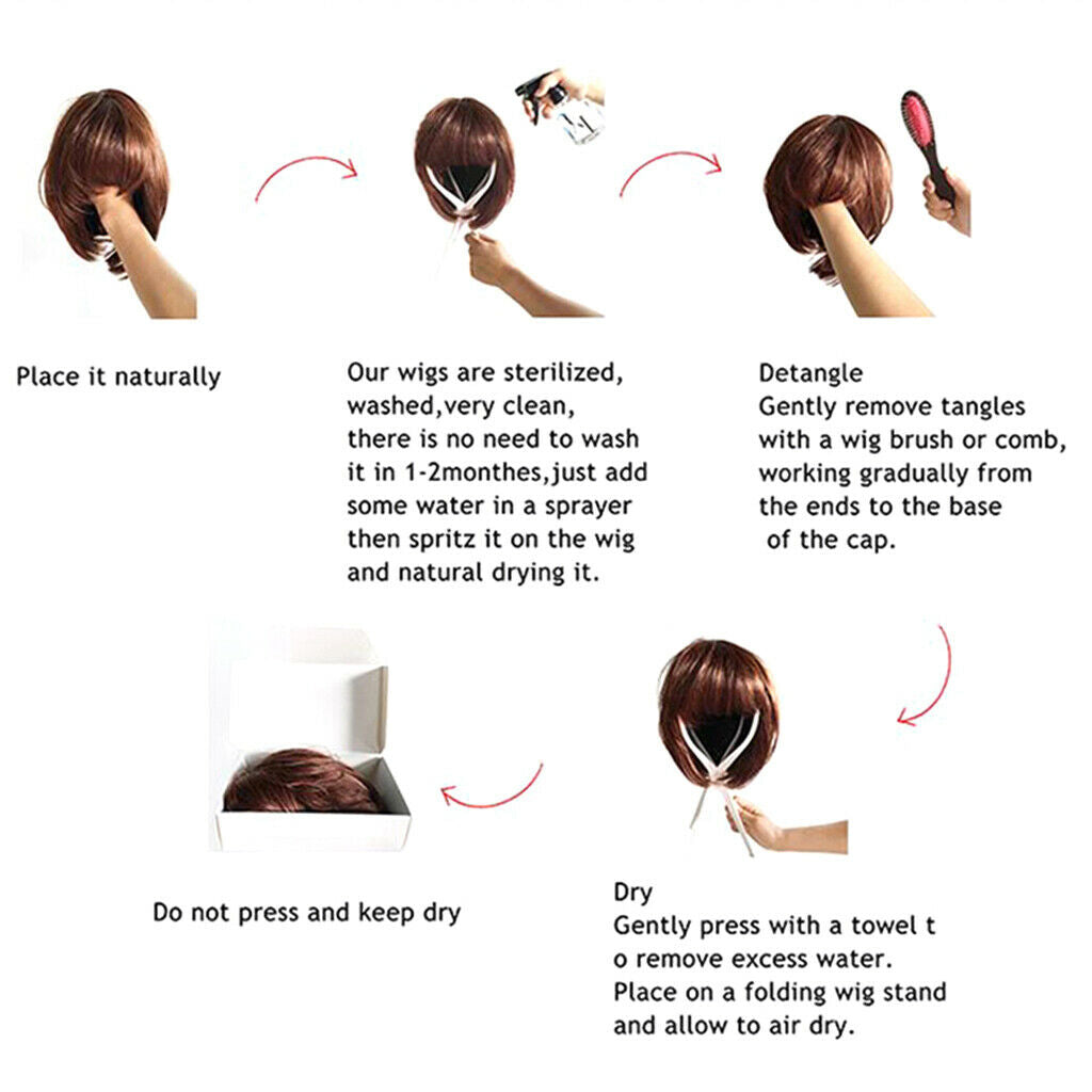Women Long Straight Middle Part Wig Natural Synthetic Hair Heat Resistant