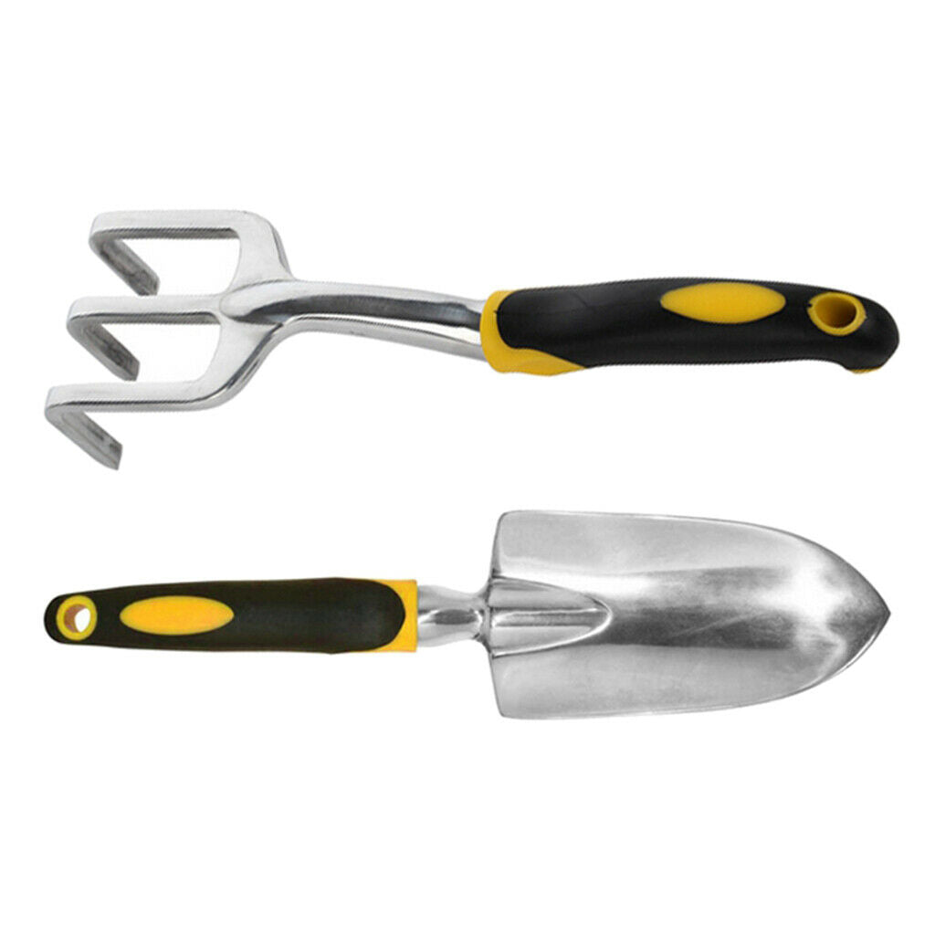 2x Shovels Garden Tool Set Aluminum Alloy Gardening Trowels Rake Trowel Hand