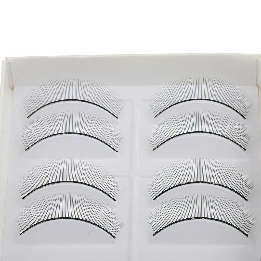 10 Pairs Adhesive False Eyelashes Training Teaching Lash for Beginners Black
