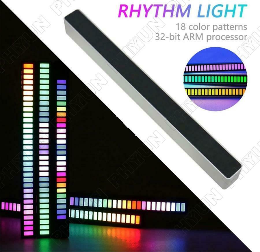 LED Car Radio Sound Control Light Music Rhythm Ambient Light Lamp 18 Colors