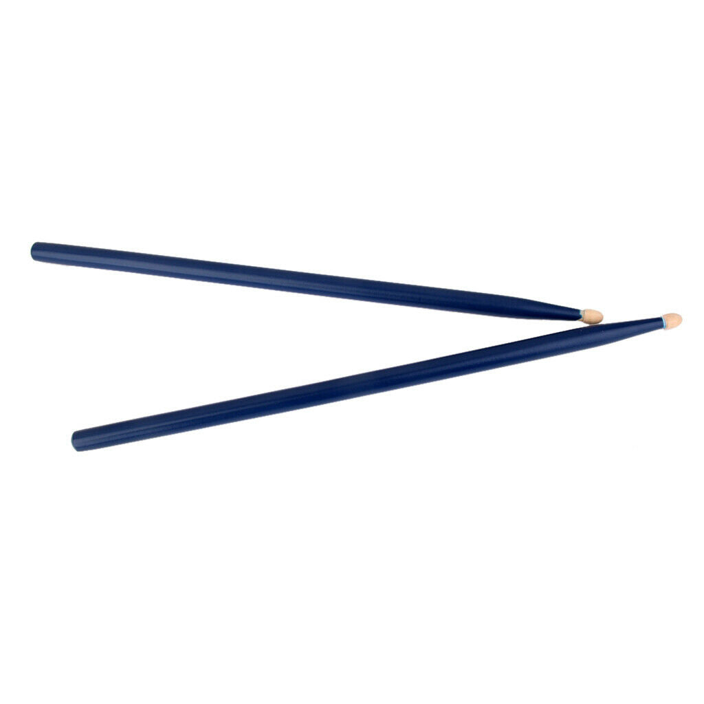 2 Pairs Maple Wood Drumsticks 5A Drum sticks wooden tips for Music Band Blue Red