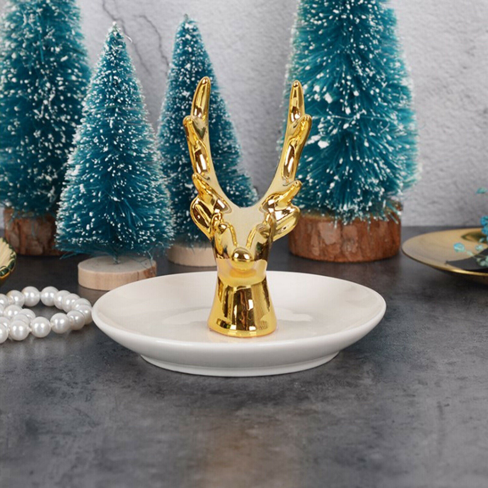 Handmade Deer Jewelry Display Stand Tray Necklace Bracelets Holder Show Rack