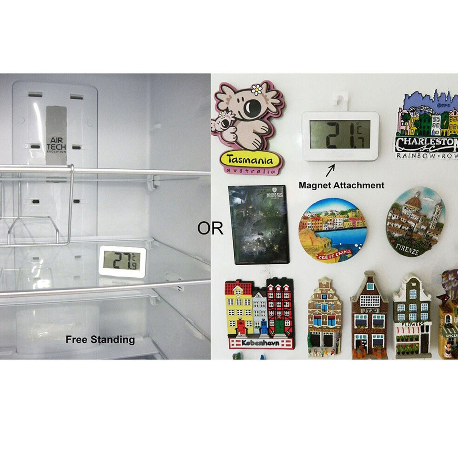 Waterproof Digital Hanging Freezer Fridge Thermometer LCD Temperature Monitor