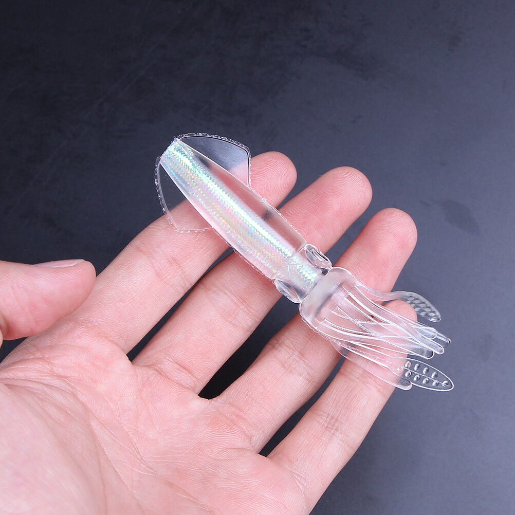 10cm 8g luminous squid jigs silicone sea fishing soft baits fishing tackl.l8