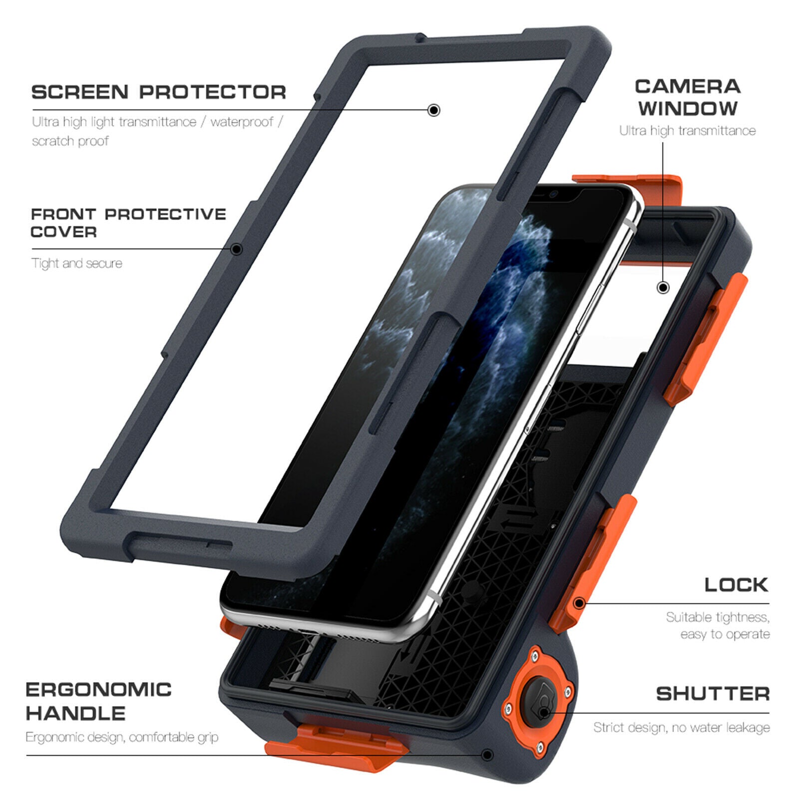 Surfing Diving Phone Case Cover 15M Depth Photography Housing For   6s