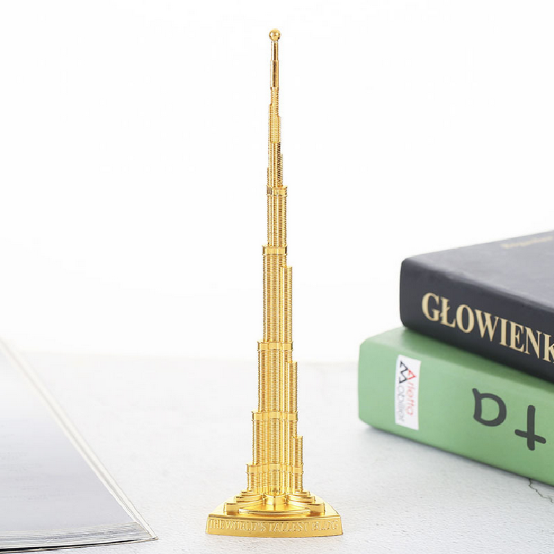 Alloy Dubai Halifah Tower Satue Landmark Building Living Room Decor Golden