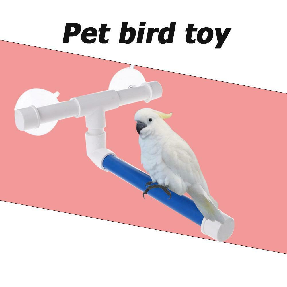 Pet Parrot Bird Standing Platform Rack Wall Shelf Bath Shower Stand Toys @