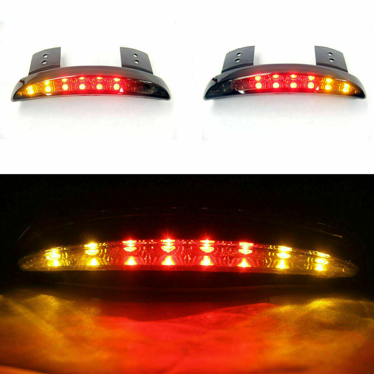 Smoke LED Motorcycle Bobber Chopper Cafe Racer Rear Turn Signal Brake Tail Light