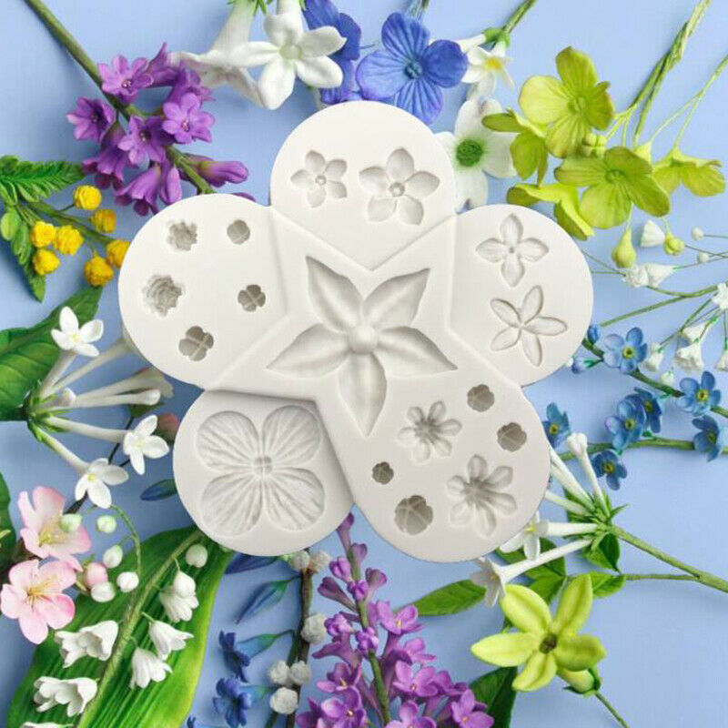 Silicone Decorating Molds Cake Sugarpaste Candy Chocolate Gumpaste Clay Mo DD