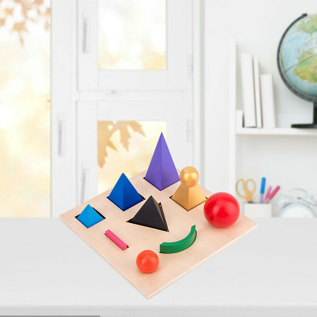 Wood Block Shape Puzzle Board Match Game Develop Motor Skill Montessori Toys