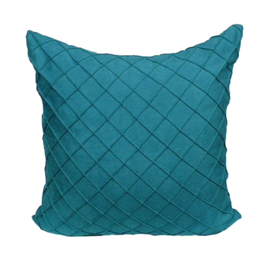 2Pcs Bright Blue Velvet Pillow Covers Geometric Embossment Decor Cozy Cushion