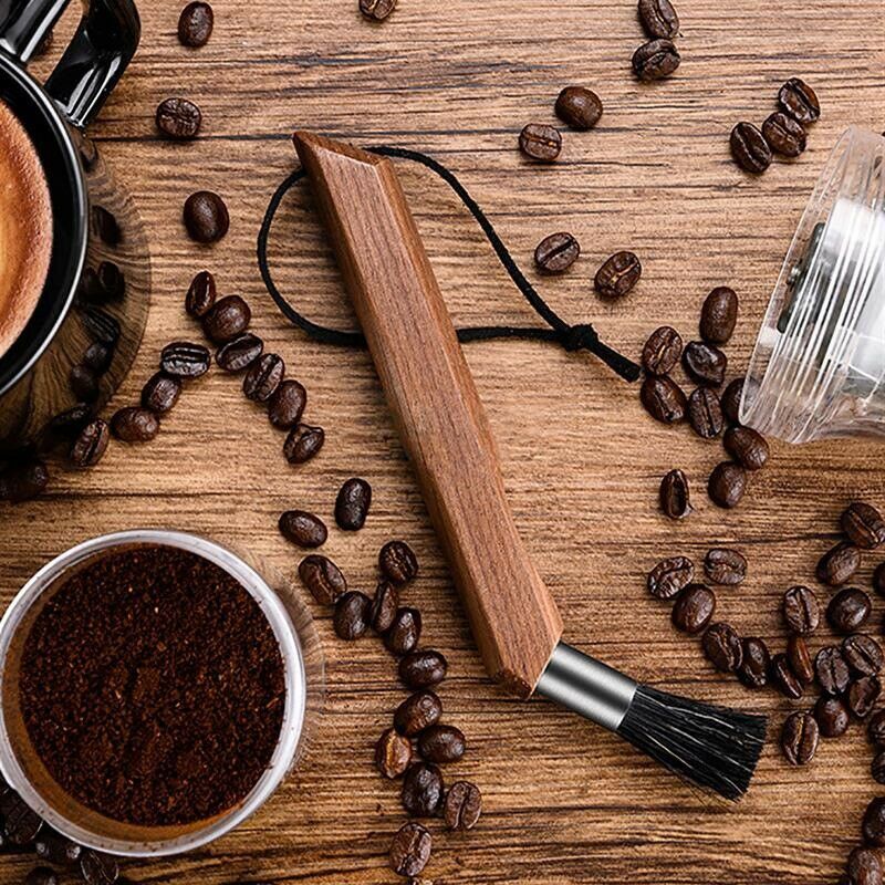 Coffee Machine Brush Coffee Grinder Cleaning Brush Tool with Wooden Handle aI1W5