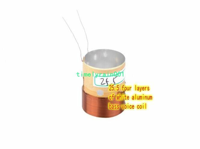 2pcs 25.5mm 8ohm 8Ω bass speaker Voice Coils White aluminum Woofer coil