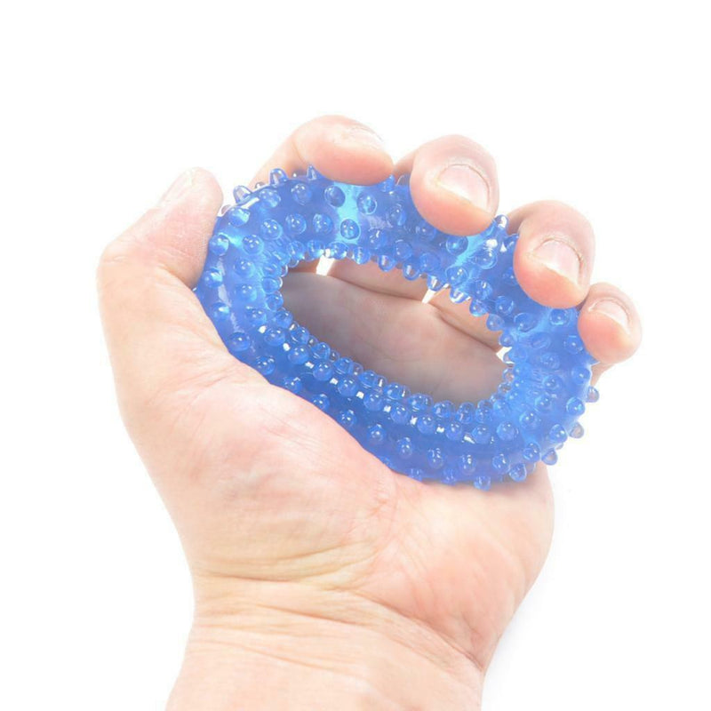 Hand Forearm Strengthener Gripper Rubber Ring Finger Exerciser Blue 40LB