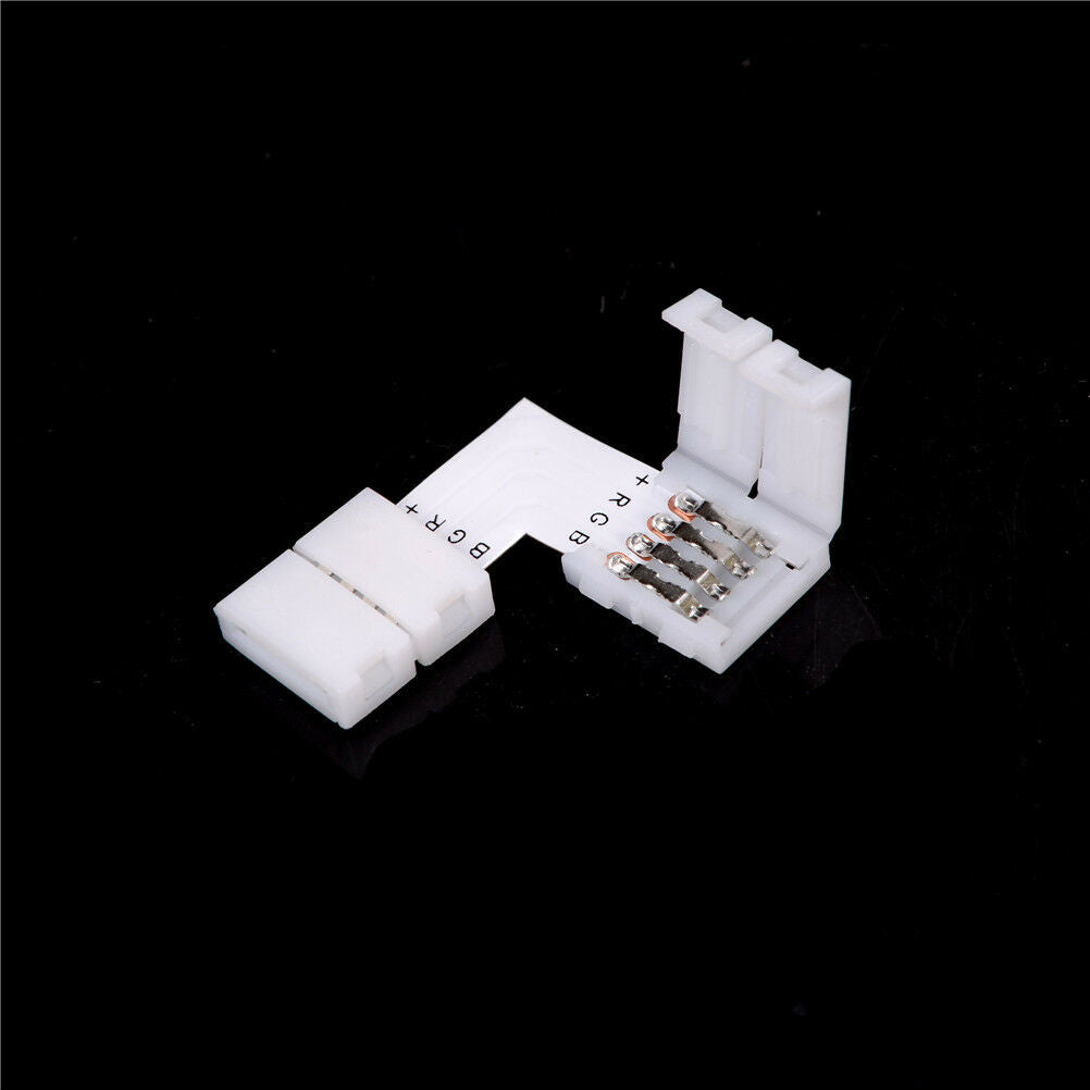 5pcs Solderless  4 pin connectors 12V 5050 LED RGB Strip Connectors 90 DegreY1