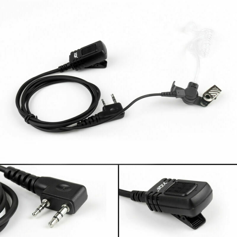 1xCovert Acoustic Tube Earpiece Headset PTT Mic 08A3 For Baofeng Kenwood Radio
