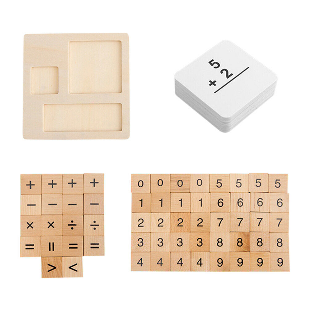 Wooden Number Math Calculate Board Montessori Puzzle Kids Educational Toys  @
