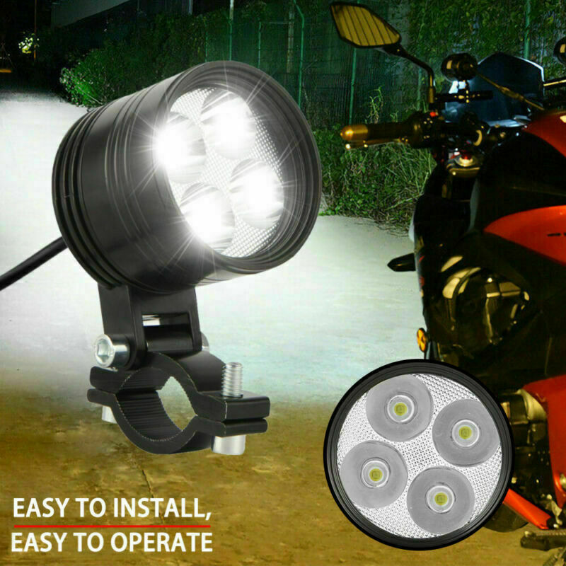 40W Motorcycle LED Spot Light 6000LM Headlight Fog Lamp 3 Modes Driving Lights