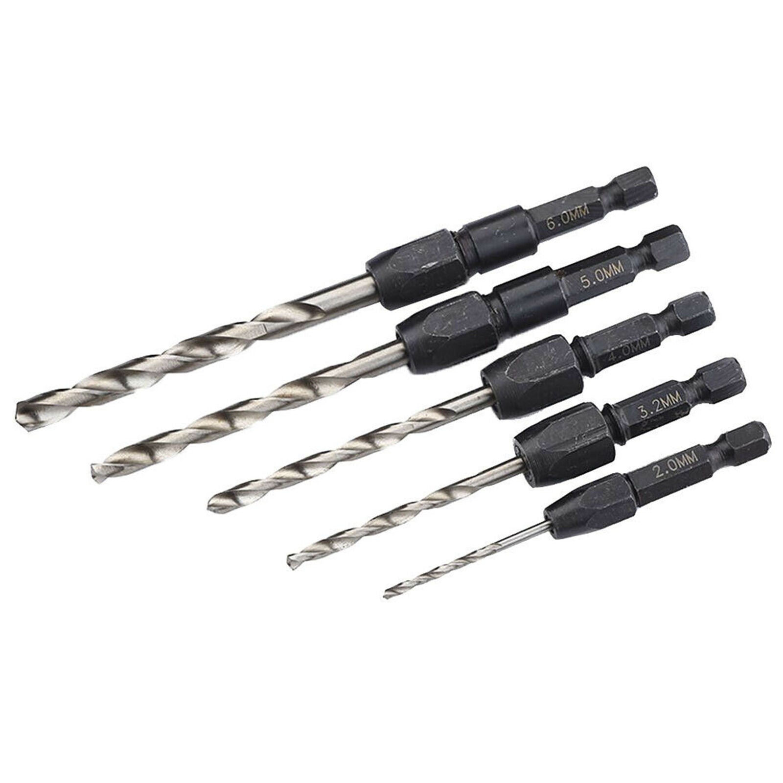 5Pcs Snappy Quick Change Hex Shank HSS Drill Bit Set 2,3.2,4,5,6mm