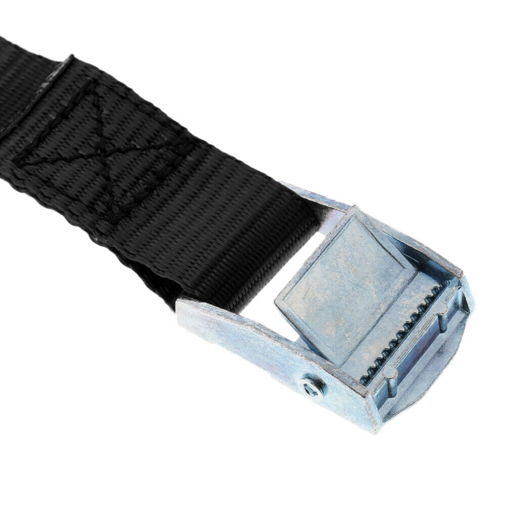 Heavy Duty Metal Cam Buckle Tie Down Lashing Strap Roof Rack 25mmx2.5m Black