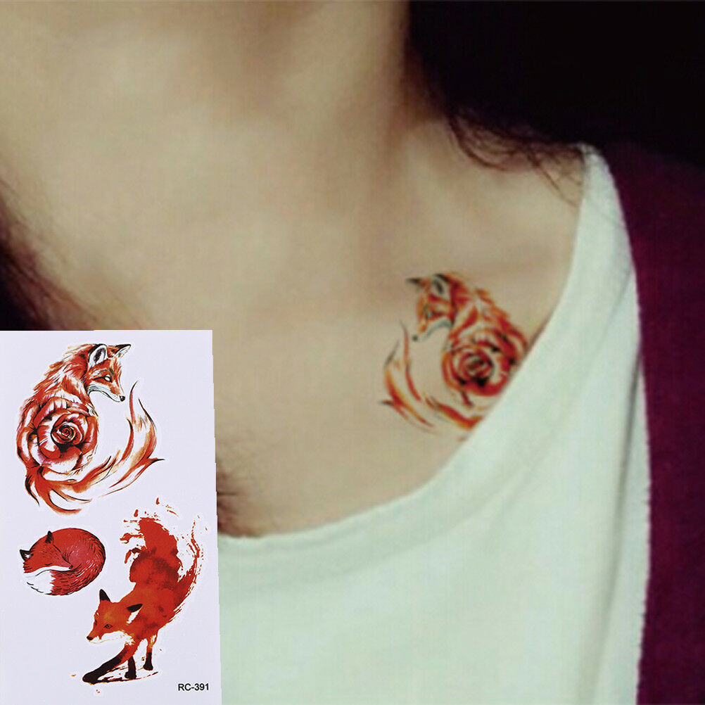 Waterproof Temporary Tattoo Stickers Cartoon Fox Water LZansfer flash tatooIIHBD