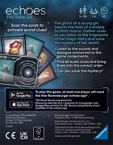 20813 Ravensburger Echoes Game: The Dancer Murder Mystery Strategy Game Age 14+