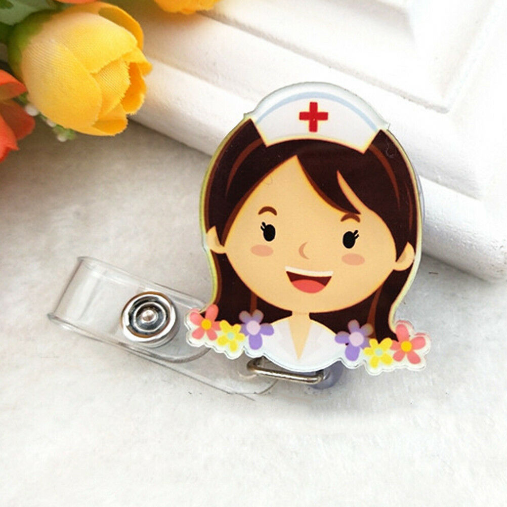 Retractable Badge Reel Nurse Exihibiton ID Name Card Badge Holder School S.l8