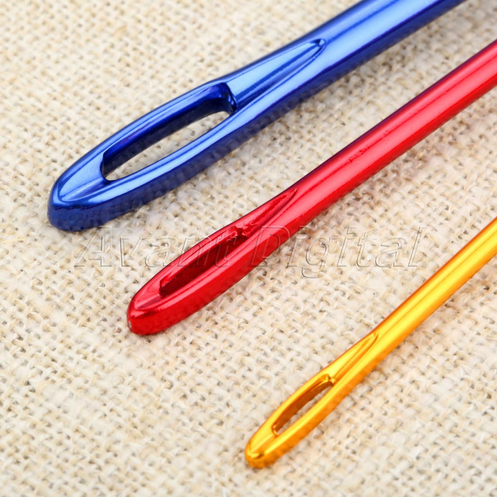3Pcs 3 Size Crochet Hooks Aluminum With an Eye Knitting Yarn Needles Craft DIY