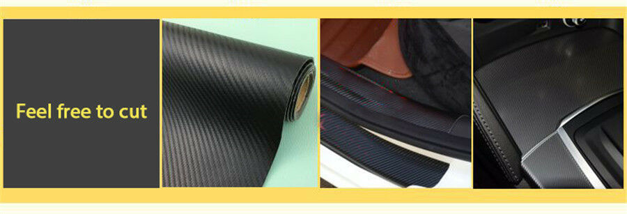 120*50CM Carbon Fiber Leather Car Scuff Plate Door Sill Cover Guard Protector