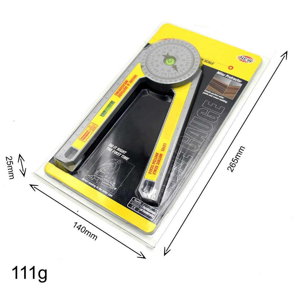 360 Degree Miter Saw Protractor High Accuracy Angle Finder Measuring Ruler Tool^