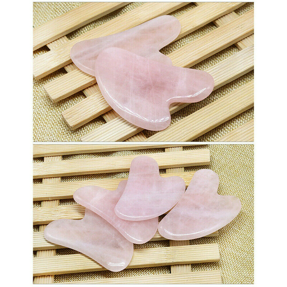Natural Rose Quartz Gua Sha Guasha Board Face Body SPA Massage Tool Multipurpose