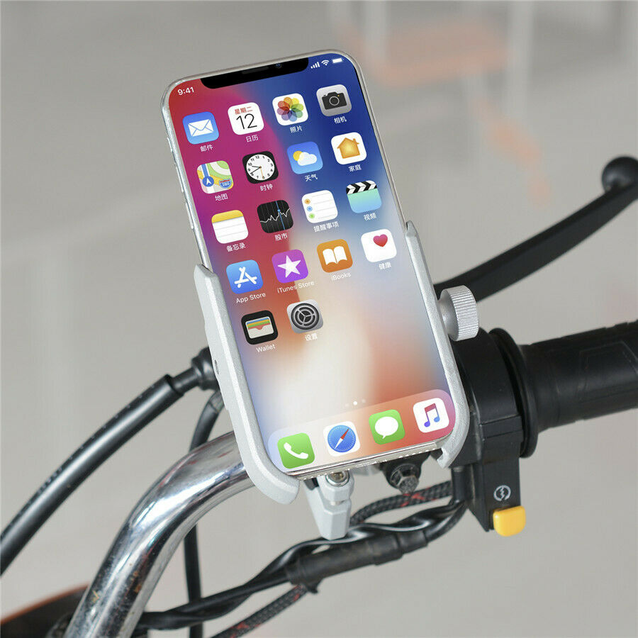 Motorcycle double anti-theft lock mobile phone bracket 360Â° rotating bracket