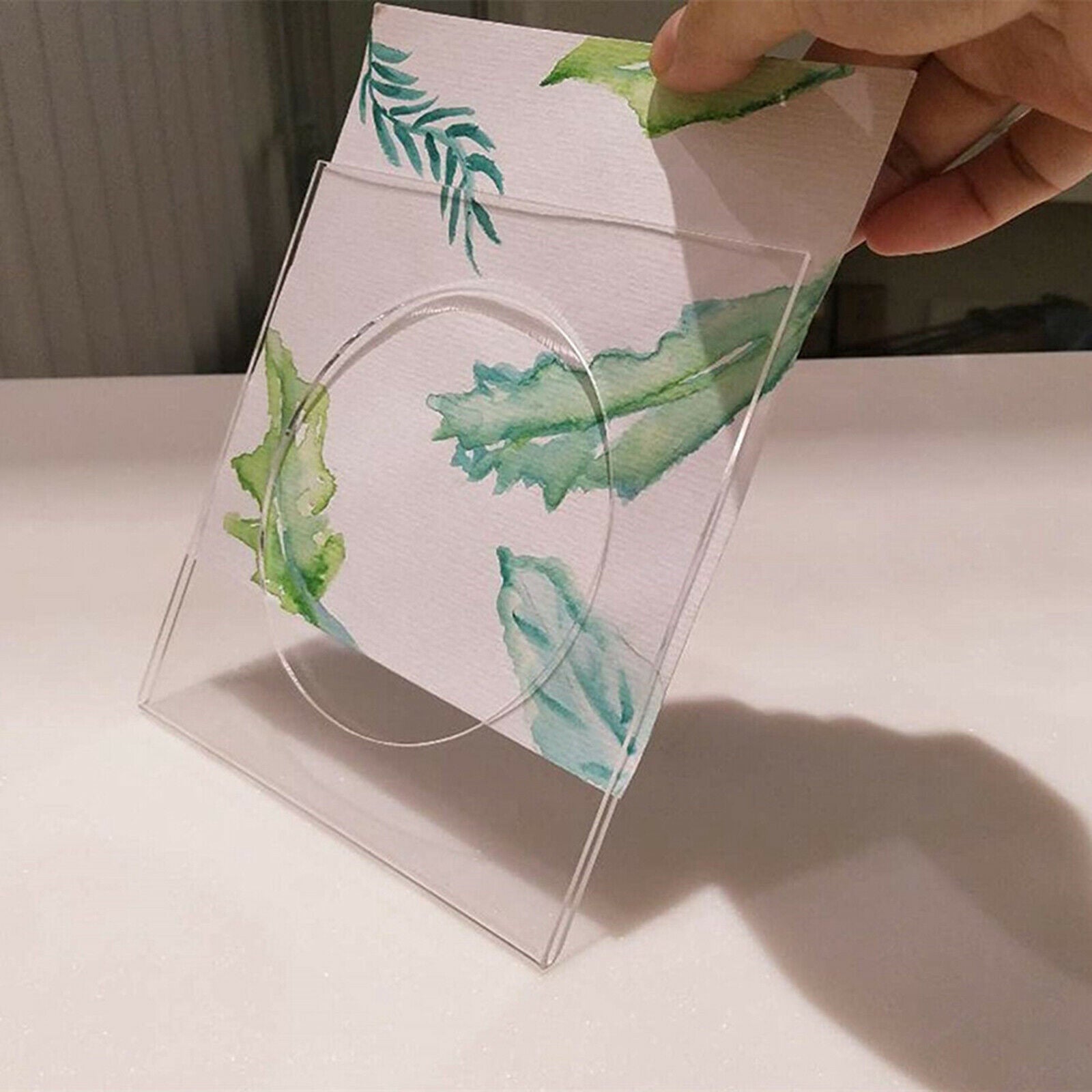2/Set Transparent Acrylic Cocktail Napkin Holder Coasters Dining Table