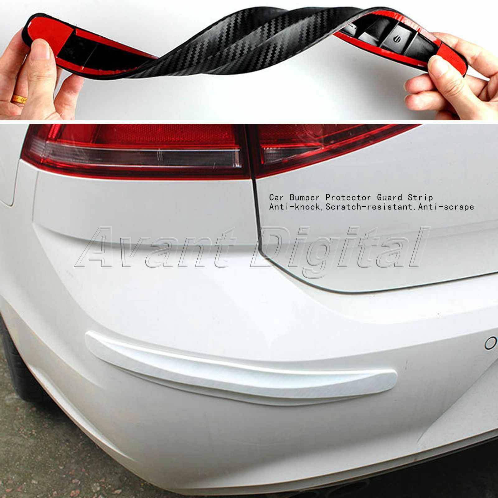 2x Car Rubber Door Guard Bumper Corner Protector Anti-collision Bar Trim Black