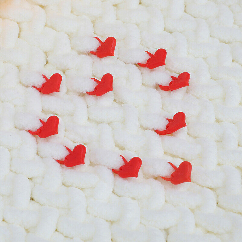 50pcs Heart Shaped Stitch Markers Knitting Crochet Locking Knitting HolderATDD