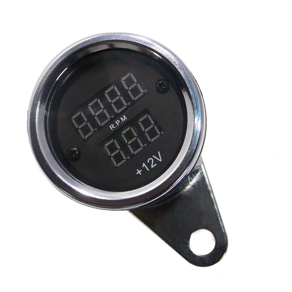 High Qualiy Universal 12V LED Digital Tachometer Voltmeter Gauge for Motorcycle