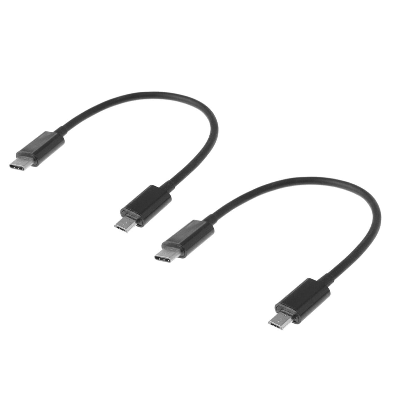 2x Type USB-C to Micro-USB 2.0 Cable Connection Cable Extension Cable, Short