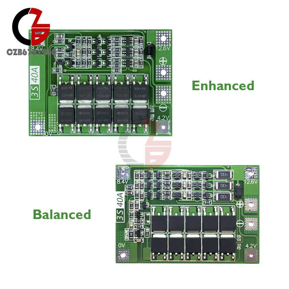 18650 3S 40A 11.1V 12.6V FBMS Protection Board Lithium Battery or Drill Motor