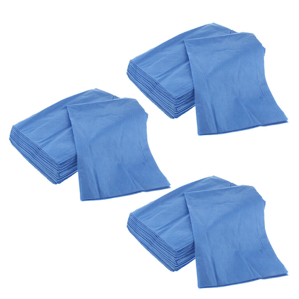 60 Pieces Non-woven Disposable Massage Table Sheet Bed Cover Waterproof Blue