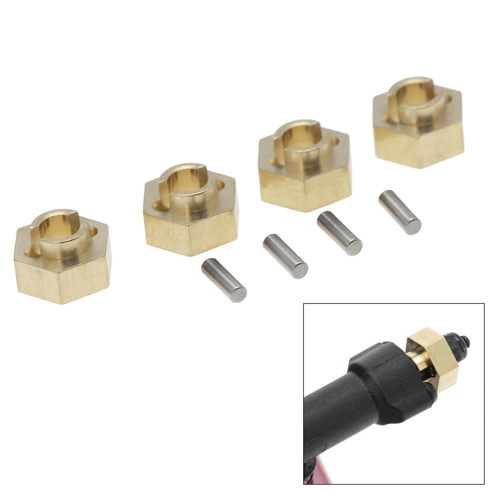 4Pc Wheel Hex Hubs Adapters for 1:24 Scale SCX24 AXI00002 RC Rock Crawler