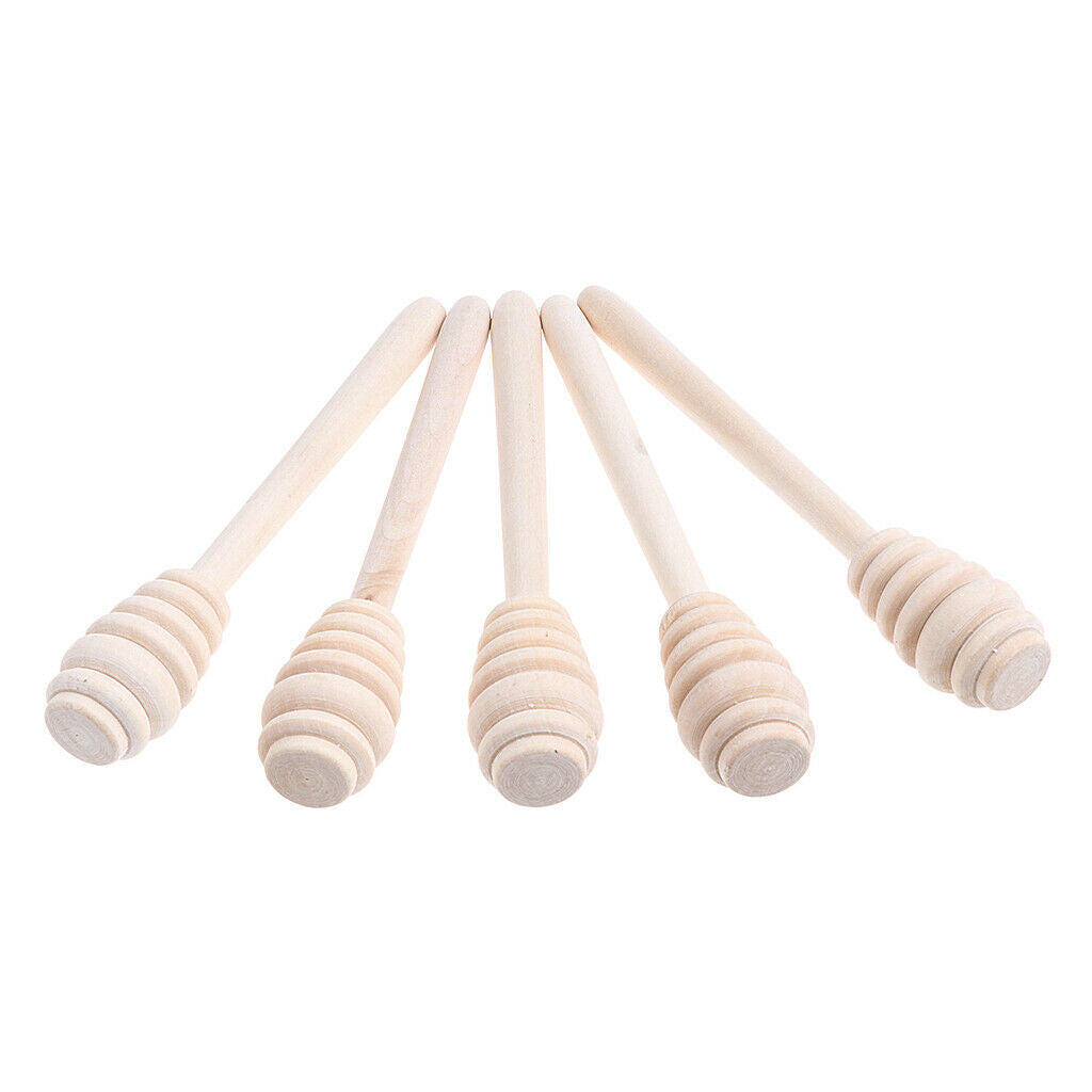 5 Pieces Wooden Honey Stirring Sticks Jam Muddler Kitchen Cooking Rods Tool