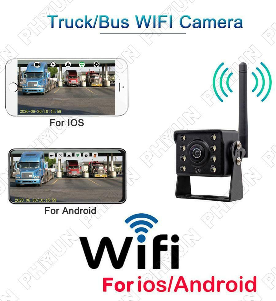Wireless WiFi Camera Truck RV Trailer Bus Front Rear View Backup Reverse Camera