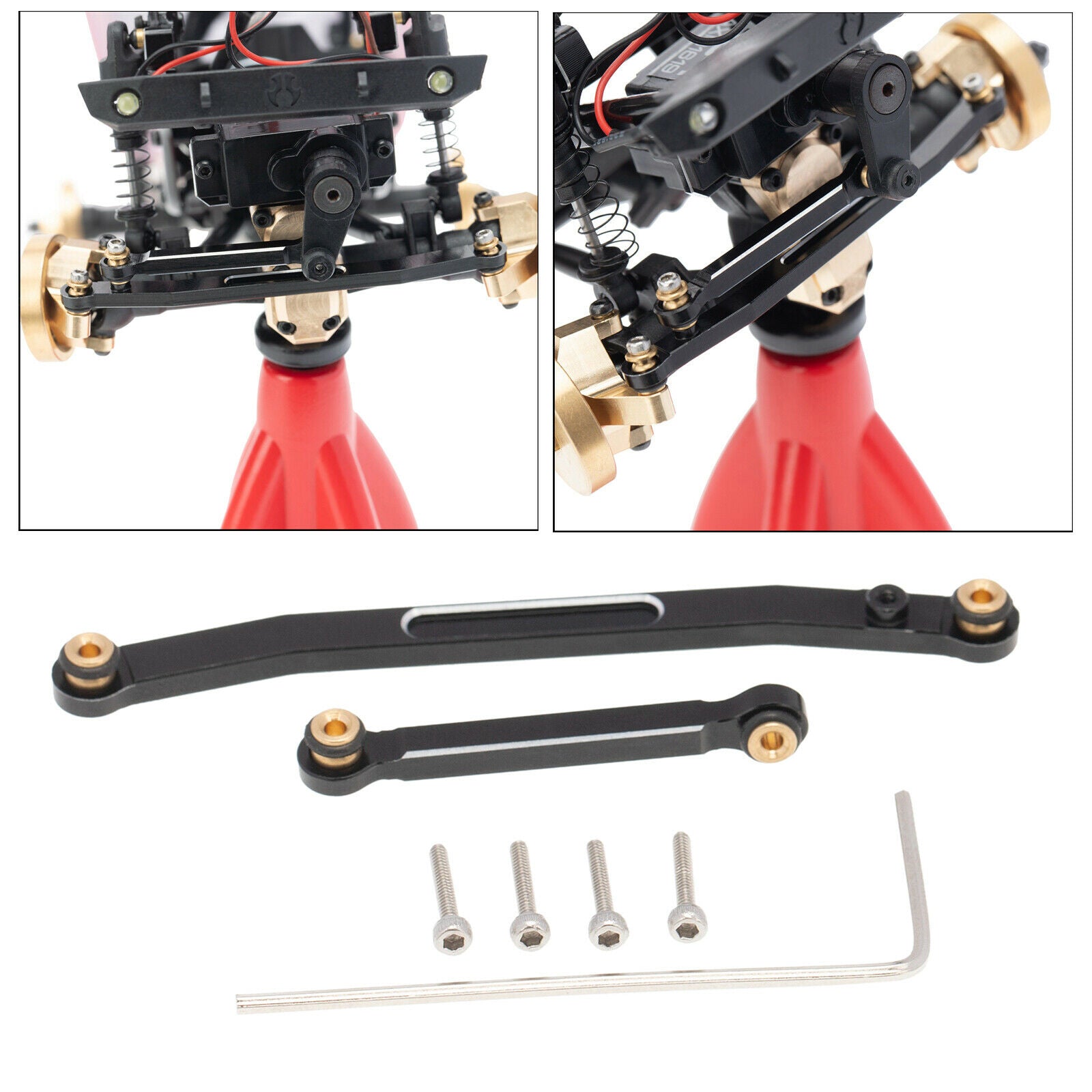 1:24 Aluminum Alloy Steering Rod Tie Links for Axial SCX24 90081 Crawler Car